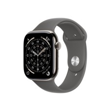 APPLE Watch S11 Cellular 46mm Natural Titanium Case with Stone Grey Sport Band - S/M (mfcw4rk/a)