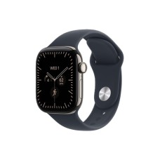 APPLE Watch Series 12 GPS + Cellular 42mm Natural Titanium Case with Navy Blue Sport Band - M/L (MJGG4WF/A)