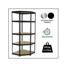 EPRO Metalna montažna ugaona polica Premium 180x90x40cm, metal-drvo, 875kg (5x175kg) EPRO Metalna montažna ugaona polica Premium 180x90x40cm, metal-drvo, 875kg (5x175kg)