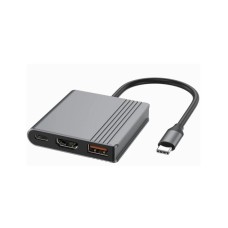 GEMBIRD A-CM-COMBO3-05, Gembird USB Type-C 3-u-1 multi-port adapter,USB-A port F/HDMI port F/USB-C port F