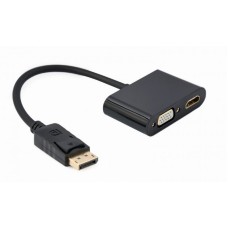 GEMBIRD (A-DPM-HDMIFVGAF-01) adapter DisplayPort (muški) na HDMI (ženski) + VGA (ženski) crni GEMBIRD (A-DPM-HDMIFVGAF-01) adapter DisplayPort (muški) na HDMI (ženski) + VGA (ženski) crni