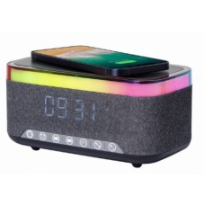 GEMBIRD GEMBIRD DAC-SPKBT-QC15-BK Gembird Digitalni sat+alarm sa bezicnim punjenjem telefona 15W i zvucnikom, FM, BT GEMBIRD GEMBIRD DAC-SPKBT-QC15-BK Gembird Digitalni sat+alarm sa bezicnim punjenjem telefona 15W i zvucnikom, FM, BT