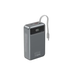 GEMBIRD PB20-PD65-LCD-01 Powerbank od 65W za brzo punjenje sa integrisanim kablovima, 20000 mAh