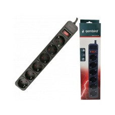 GEMBIRD Produžni kabl za zaštitom 6 utičnica 4.5 m (crni) - SPG-B-15