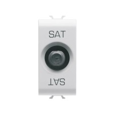 GEWISS GW10371 SAT Socket 1M F-Connect Prigušivanje 0dB Bela