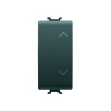 GEWISS GW12140 - Unipolarni taster - NO + NO 10A - sa blokadom - simbol SU-DOVN - 250V AC - 1 modul - Satin Black - ChoruSmart