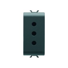 GEWISS GW12201 - Italijanska standardna utičnica 250V AC - 2P+E 10A - Satin Black - ChoruSmart