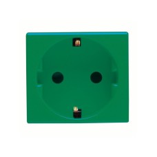 GEWISS GW20283 nemački standard utičnica 250V AC - za namenske linije - 2P + E 16A - 2 MODULA - zelena- sistem