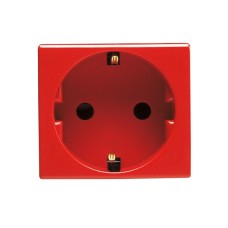 GEWISS GW20297 nemački standard utičnica 250V AC - za namenske linije - 2P + E 16A - 2 Modula - crvena - sistem