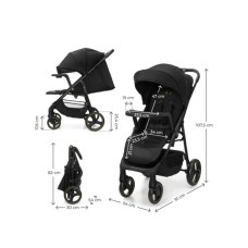 KINDERKRAFT Kolica za bebe sa tacnom trig 3 black KINDERKRAFT Kolica za bebe sa tacnom trig 3 black