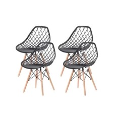 Lemon Planet Set trpezarijskih plastičnih stolica 4 kom Skandi crna Lemon 25-KS009SET Lemon Planet Set trpezarijskih plastičnih stolica 4 kom Skandi crna Lemon 25-KS009SET