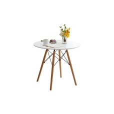 Lemon Planet Trpezarijski okrugli sto 80 cm sa drvenim nogarima Skandi beli Lemon 25-KS001 Lemon Planet Trpezarijski okrugli sto 80 cm sa drvenim nogarima Skandi beli Lemon 25-KS001