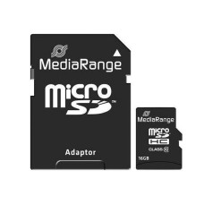 MEDIARANGE Memorijska kartica MicroSDHC 16GB MR958 + SD adapter C10