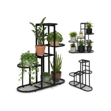 ModernHome Polica za cveće 5 nivoa crna ModernHome Polica za cveće 5 nivoa crna