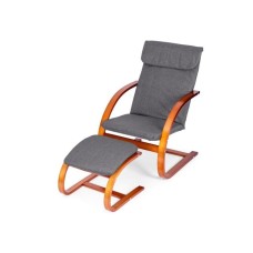 ModernHome Stolica za ljuljanje sa naslonom za noge walnut