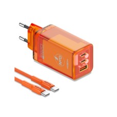 MOXOM Kućni punjač LX-HC824 60W PD Type C na Type C, narandžasta