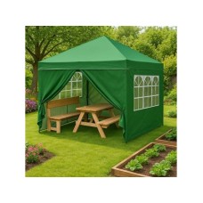 MultiGarden Baštenski šator/paviljon 3 × 3 m, automatski rasklopiv, zeleni, sa 4 bočne stranice MultiGarden Baštenski šator/paviljon 3 × 3 m, automatski rasklopiv, zeleni, sa 4 bočne stranice