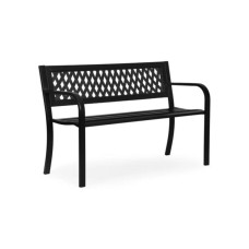 MultiGarden Metalna baštenska klupa 120×50 cm sa rešetkastim naslonom, crna MultiGarden Metalna baštenska klupa 120×50 cm sa rešetkastim naslonom, crna