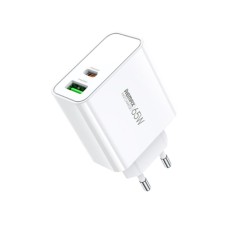 REMAX Strujni Fast punjač Kiddy 1xUSB 3.0 + 1xUSB-C 65W RP-U125, beli