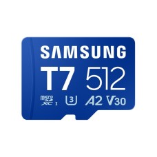 SAMSUNG MicroSD 512GB, T7, UHS-I U3 V30 A2, za 4K i FHD snimanje (MB-MB512T/WW)