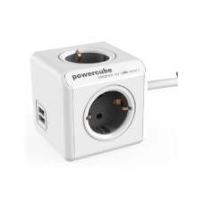 ALLOCACOC PowerCube Extended USB 4xSchuko + dual USB, kabl duž.1,5m, siva