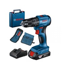 BOSCH GSB 185-Li Akumulatorska vibraciona bušilica - odvrtač 18V, 1x2,0 Ah + 23-delni set pribora u koferu 06019K3102 BOSCH GSB 185-Li Akumulatorska vibraciona bušilica - odvrtač 18V, 1x2,0 Ah + 23-delni set pribora u koferu 06019K3102