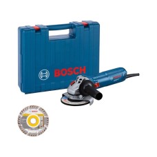 BOSCH plavi alat Mala ugaona brusilica GWS 12-125 u koferu, 125mm + dijamantska rezna ploča, 06013A6102