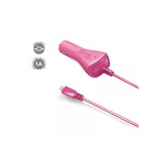 CELLY Auto punjač sa MICROUSB kablom u PINK boji