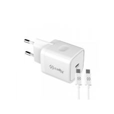 CELLY KUĆNI PUNJAČ 20W TYPE C ( TC1C20WTYPECWH) CELLY KUĆNI PUNJAČ 20W TYPE C ( TC1C20WTYPECWH)