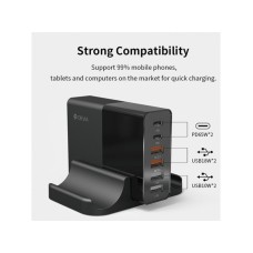 DEVIA Punjač Multi-port Extreme Speed Series (EU,75W), crna