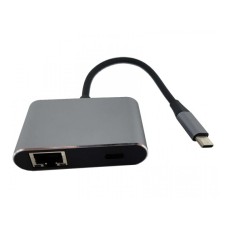 FAST ASIA Adapter-konvertor TIP C na 2xUSB 3.0+TIP C+RJ45