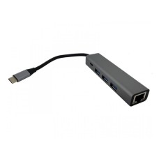 FAST ASIA Adapter-konvertor TIP C na 3xUSB 3.0+TIP C+RJ45