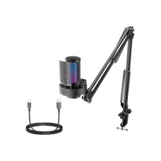 FIFINE A8T USB Gaming RGB mikrofon sa stalkom za montažu, crni