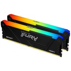 KINGSTON 16GB (2x8GB) DDR4 3600MT/s CL17 FURY Beast RGB Black XMP (KF436C17BB2AK2/16)