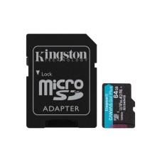 KINGSTON Memorijska kartica U3 V30 microSDXC 64GB Canvas Go Plus 200MB/s A2 + adapter SDCG4/64GB