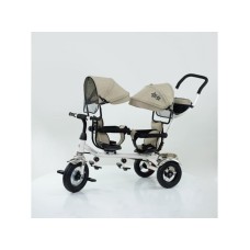 Playtime 412 Twins tricikl za dvoje dece sa rotirajućim sedištem bež Playtime 412 Twins tricikl za dvoje dece sa rotirajućim sedištem bež